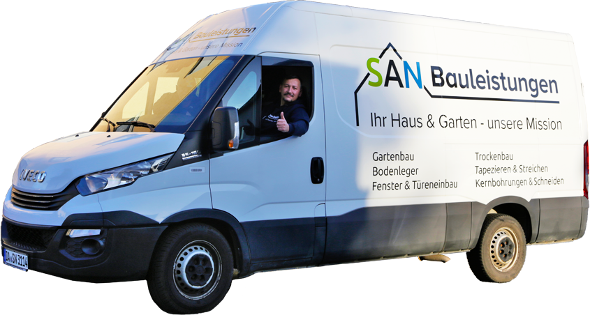 Arbeitsbus von SAN-Bauleistungen